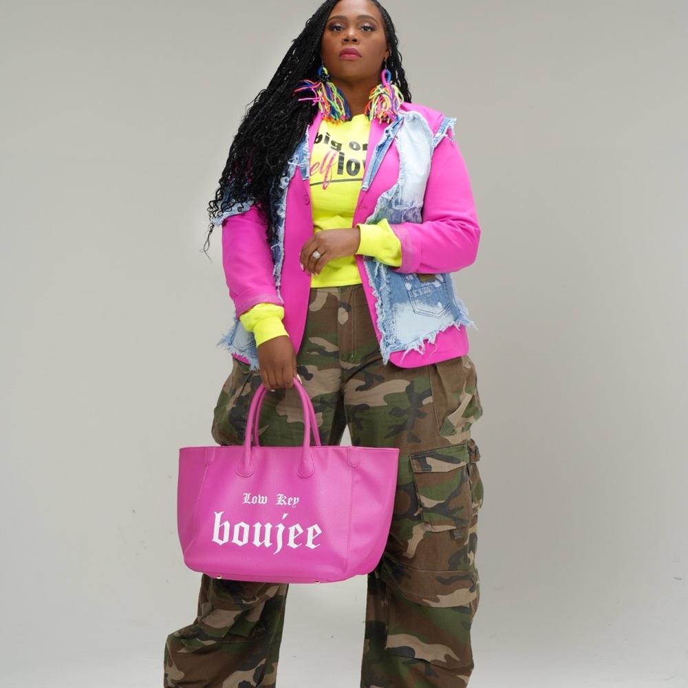 Low Key Boujee Vegan Tote - Pink Rose